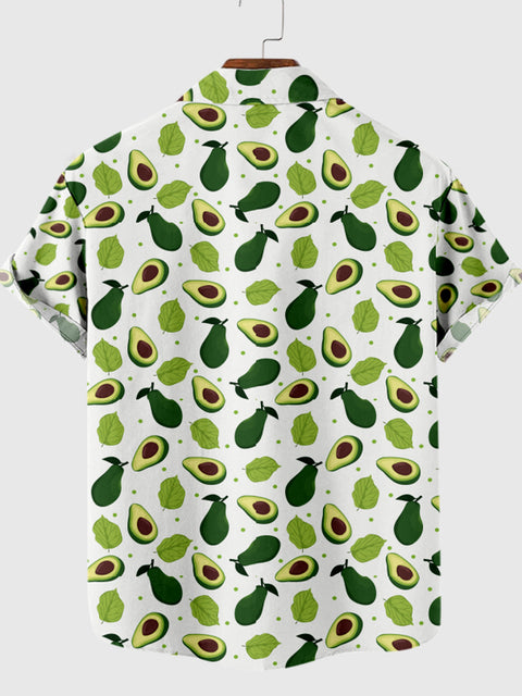 🥑 Full-Print Avocado Hawaii Men's Short Sleeve Shirt