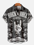 Black Rock Gestures And Stereo Printing Short Sleeve Shirt