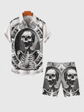 Halloween Element Skull Magic Mirror Printing Men's Shorts