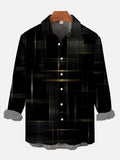 Gradient Creative Black Gold Colorful Stripe Business Style Long Sleeve Shirt