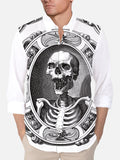 Halloween Element Skull Magic Mirror Printing Men's Long Sleeve Shirt