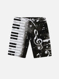 Music Elements Guitar Piano Trend Rock Pattern Shorts