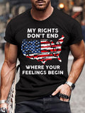 My Rights Don't End 4th of July Printing Short Sleeve Tee