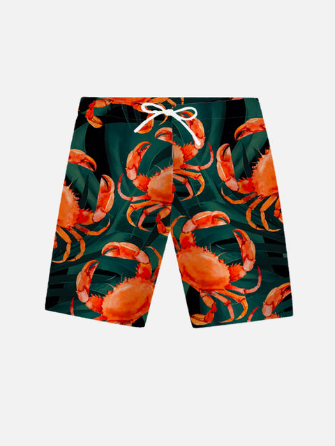 Beach Hawaiian Nautical And Sea Crab Printing Shorts