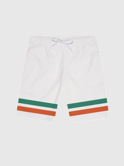 Vintage Orange And Green Stripe Men's Shorts