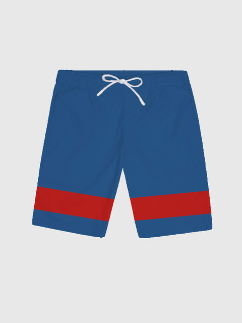 Retro Red And Blue Strips Men's Shorts