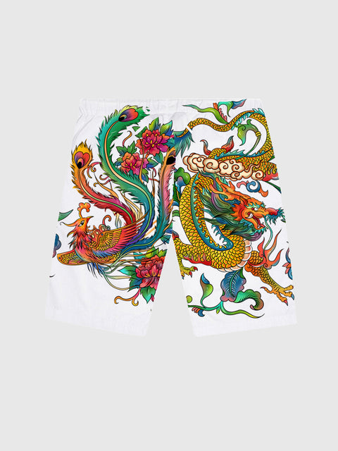 Dragon et Phénix de la Chine Shorts pour hommes d'impression