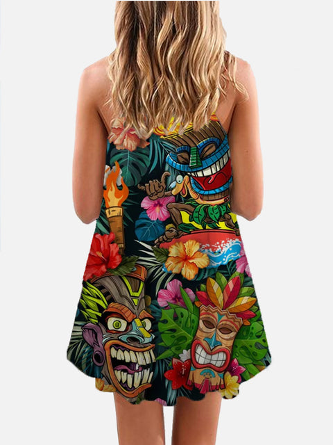 Cool Fashion Hawaiian Sleeveless Camisole Dress