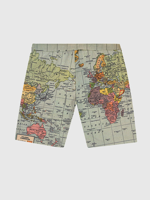 Mercator-Projektion Bunte Weltkarten-Shorts