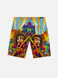 Psychedelic Colorful Pop Art Artist Jimi Hendrix Printing Shorts