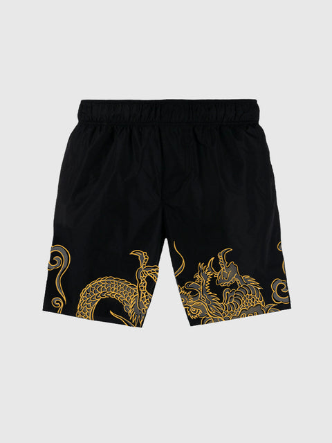 Herren-Shorts mit Black Tide Dragon-Print