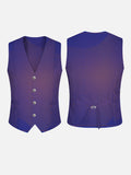Purple Simple Wave Light Printing V-Neck Suit Vest/Tuxedo Waistcoat And Tie, Can be Worn on Both Sides