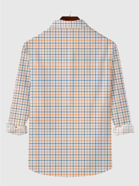 Chemise à manches longues abstraite à carreaux écossais pour hommes