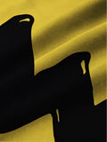 Cosplay Retro Cartoon Image Yellow And Black Matching Art Stripe Printing Shorts