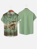 Ornate Vintage Car Printing Men's Short Sleeve Shirt