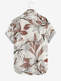 Floral Printed Collar Neck Short Sleeve Shirt