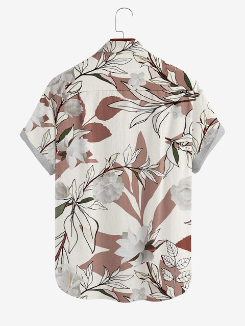 Chemise à manches courtes et col à imprimé floral